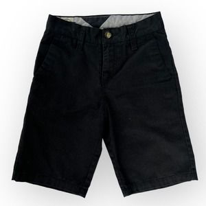 Volcom Frickin Chino Shorts Boys Size 23 10 Slim Black Logo Skater 8.5" Inseam